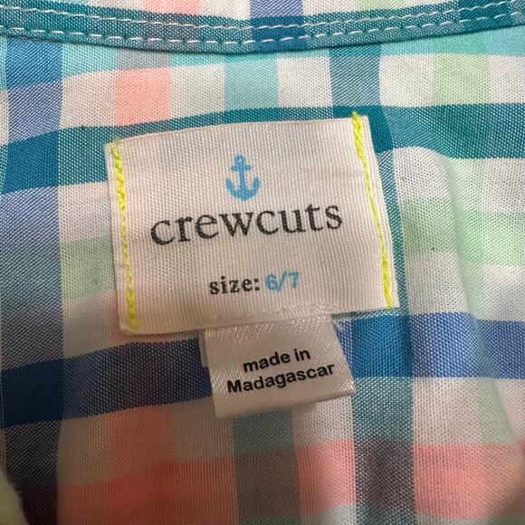 Crewcuts Plaid Long Sleeve Button Up sz 6/7 Spring Plaid - Picture 6 of 6